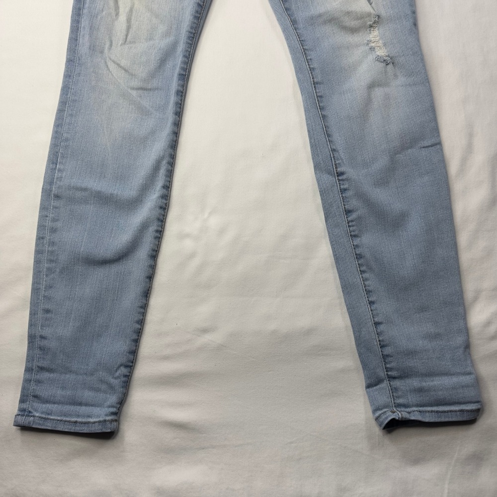 Kut From The Kloth Jeans Womens 8 Toothpick Skinny Light Blue Denim Distressed - Picture 4 of 10
